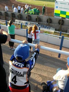A concerned Comets fan looks on at the injured Ritchie Hawkins
